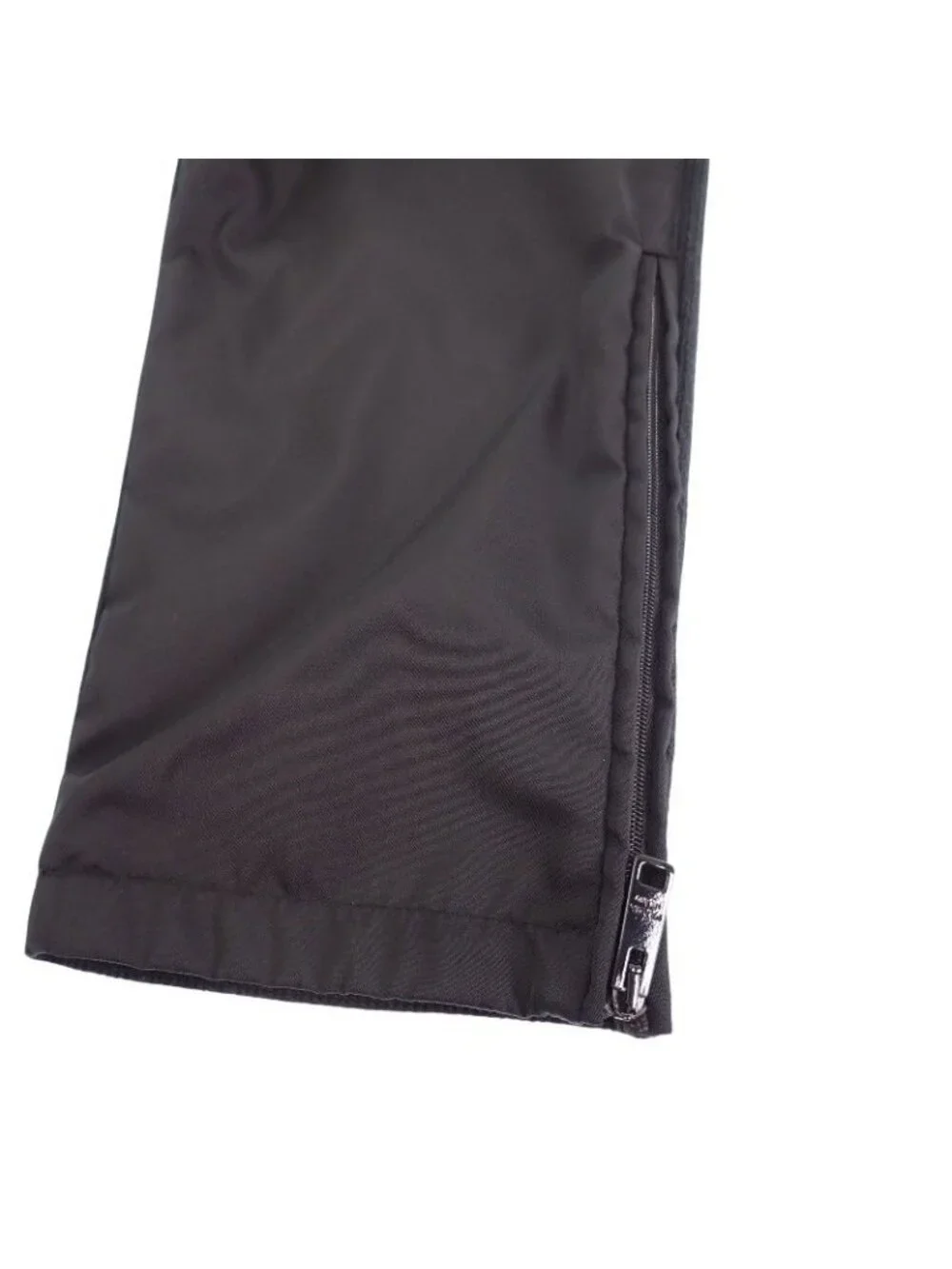 Prada Knit Contrast Nylon Pants 48 Wool Black